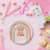 Groovy Fiveはヴィベデイジーレインボー5歳の誕生日 ペーパープレート (パーティー)