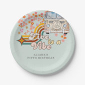 Groovy Fiveはヴィベデイジーヴァン5歳の誕生日だ ペーパープレート (正面)