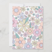 Groovy FiveはVibeのレトロフローラ5歳の誕生日 招待状 (裏面)