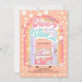 Groovy FIVEはVibeデイジー5誕生日 招待状 (正面)