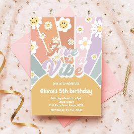 Groovy FiveはVibeレトロサンシャイン5th誕生日 招待状