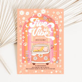 Groovy FiveはVibe Van Bus 5番目の誕生日 招待状