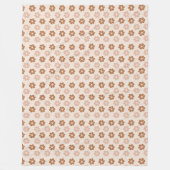 Groovy Floral Blanket 70s Pastel Copper Vibes フリースブランケット (正面)
