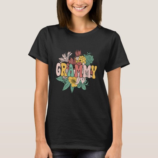 Groovy Floral Grammy Matching Family  Mothers Day Tシャツ (正面)