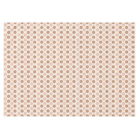 Groovy Floral Tablecloth 70s Sage & Copper Vibes テーブルクロス (正面(横))