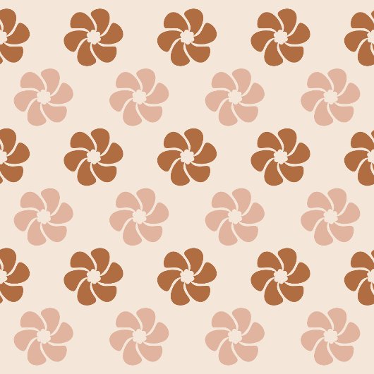 Groovy Floral Tablecloth 70s Sage & Copper Vibes テーブルクロス
