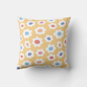 Groovy Flower Power Baby Nursery Throw Pillow クッション (裏面)