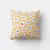 Groovy Flower Power Baby Nursery Throw Pillow クッション (正面)