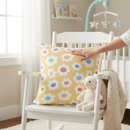 Groovy Flower Power Baby Nursery Throw Pillow クッション