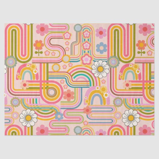 Groovy flower power line art 薄葉紙 (正面)