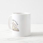 Groovy Flowers Love God Drink Coffee Read Books Ch コーヒーマグカップ (正面左)