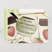 Groovy fondueポット料理レシピカード ポストカード (正面/裏面)