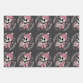 Groovy Freezin'シーズンスケルトン冬シーズンクリスマス ラッピングペーパーシート (正面)