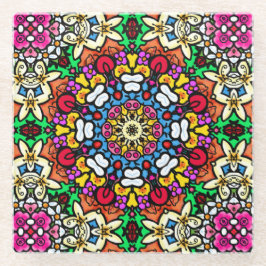 Groovy Funky Flower Power  ガラスコースター