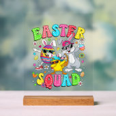 Groovy Funny Rabbit Egg Chick Easter Squad Day Men アクリルサイン (ニュートラル)