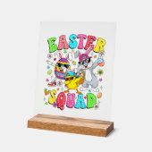 Groovy Funny Rabbit Egg Chick Easter Squad Day Men アクリルサイン (傾斜)