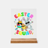 Groovy Funny Rabbit Egg Chick Easter Squad Day Men アクリルサイン (正面)