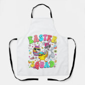 Groovy Funny Rabbit Egg Chick Easter Squad Day Men エプロン (正面)