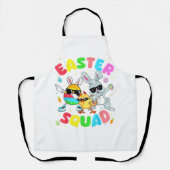 Groovy Funny Rabbit Egg Chick Easter Squad Day Men エプロン (正面)