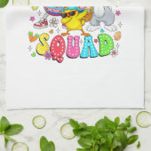 Groovy Funny Rabbit Egg Chick Easter Squad Day Men キッチンタオル (折り畳み)