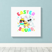 Groovy Funny Rabbit Egg Chick Easter Squad Day Men キャンバスプリント (インサイチュ (ウッドフロア))