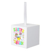 Groovy Funny Rabbit Egg Chick Easter Squad Day Men キューブオーナメント (裏面アングル)