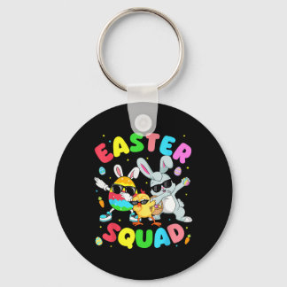 Groovy Funny Rabbit Egg Chick Easter Squad Day Men キーホルダー