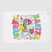 Groovy Funny Rabbit Egg Chick Easter Squad Day Men ゴルフタオル (横)