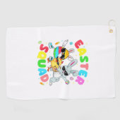 Groovy Funny Rabbit Egg Chick Easter Squad Day Men ゴルフタオル (横)