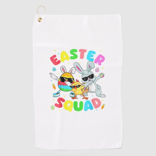 Groovy Funny Rabbit Egg Chick Easter Squad Day Men ゴルフタオル (正面)