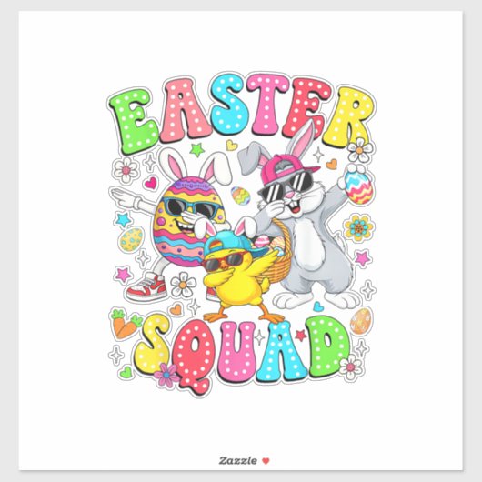Groovy Funny Rabbit Egg Chick Easter Squad Day Men シール (シート)