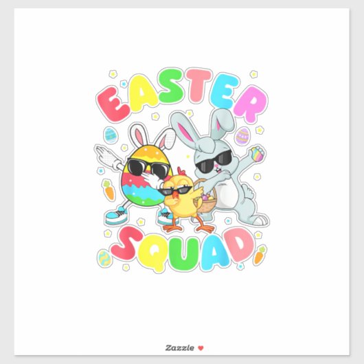 Groovy Funny Rabbit Egg Chick Easter Squad Day Men シール (シート)