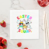 Groovy Funny Rabbit Egg Chick Easter Squad Day Men スタンダードランチョンナプキン (インサイチュ)