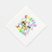 Groovy Funny Rabbit Egg Chick Easter Squad Day Men スタンダードランチョンナプキン (角)