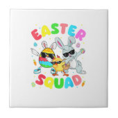 Groovy Funny Rabbit Egg Chick Easter Squad Day Men タイル (正面)
