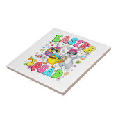 Groovy Funny Rabbit Egg Chick Easter Squad Day Men タイル (側面)