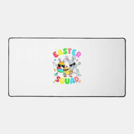 Groovy Funny Rabbit Egg Chick Easter Squad Day Men デスクマット (正面)