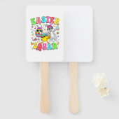 Groovy Funny Rabbit Egg Chick Easter Squad Day Men ハンドファン (正面&裏面)