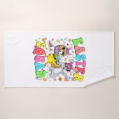 Groovy Funny Rabbit Egg Chick Easter Squad Day Men バスタオル (バスタオル)
