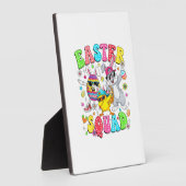 Groovy Funny Rabbit Egg Chick Easter Squad Day Men フォトプラーク (側面)