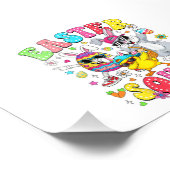 Groovy Funny Rabbit Egg Chick Easter Squad Day Men フォトプリント (角)