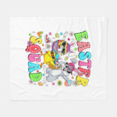 Groovy Funny Rabbit Egg Chick Easter Squad Day Men フリースブランケット (正面(横))