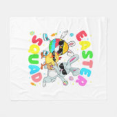 Groovy Funny Rabbit Egg Chick Easter Squad Day Men フリースブランケット (正面(横))
