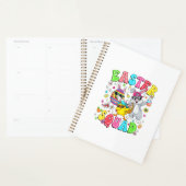 Groovy Funny Rabbit Egg Chick Easter Squad Day Men プランナー手帳 (ディスプレー)