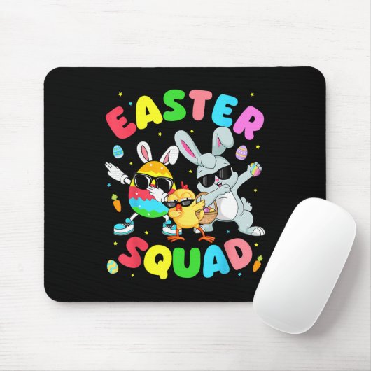Groovy Funny Rabbit Egg Chick Easter Squad Day Men マウスパッド (マウス)