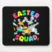 Groovy Funny Rabbit Egg Chick Easter Squad Day Men マウスパッド (正面)