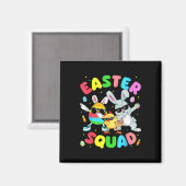 Groovy Funny Rabbit Egg Chick Easter Squad Day Men マグネット (正面/裏面)
