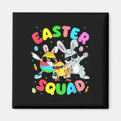 Groovy Funny Rabbit Egg Chick Easter Squad Day Men マグネット (正面)