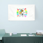 Groovy Funny Rabbit Egg Chick Easter Squad Day Men 横断幕 (トレードショー)