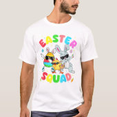 Groovy Funny Rabbit Egg Chick Easter Squad Day Men Tシャツ (正面)